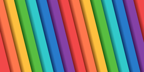 Abstract rainbow of colored lines