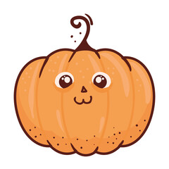 halloween cute pumpkin icon, on white background vector illustration design