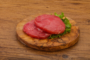 Raw tuna steak for grill