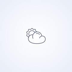 Cloudy, vector best gray line icon