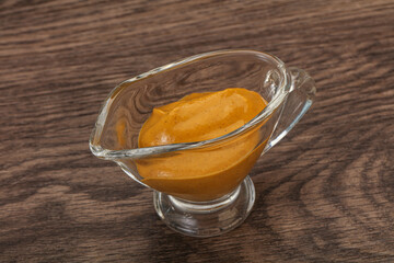 Mustard sauce in the bowl