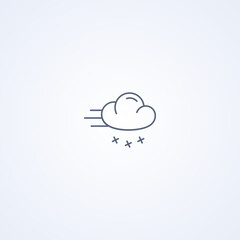 Windy and snowfall, vector best gray line icon