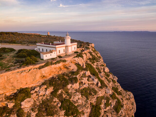 lighthouse of Cap Blanc Built in 1862., Llucmajor, Mallorca, balearic islands, spain, europe