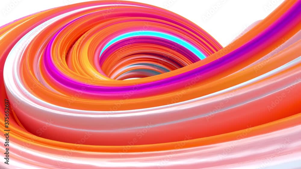 Poster colorful round geometry, gradient curve background, 3d rendering.