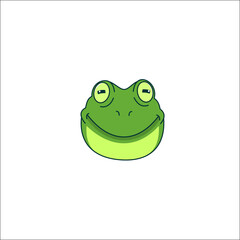 Funny cartoon of frog illustration vector