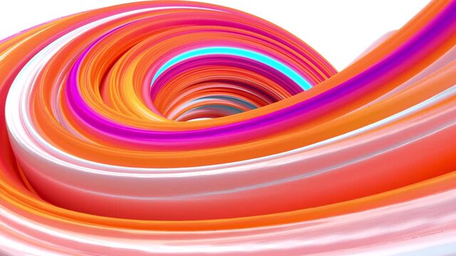 Colorful round geometry, gradient curve background, 3d rendering.