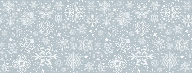 blue christmas card with white snowflakes vector illustration EPS10