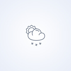 Obraz premium Cloudy snow, vector best gray line icon