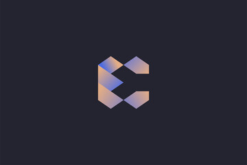 Technology Letter E Logo Abstract Whimsical Monogram