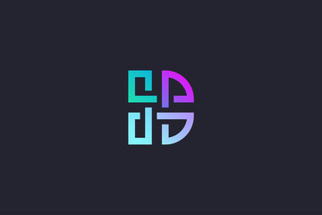 Obraz premium Technology Letter D Logo Abstract Whimsical Monogram