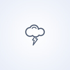 Thundercloud, vector best gray line icon