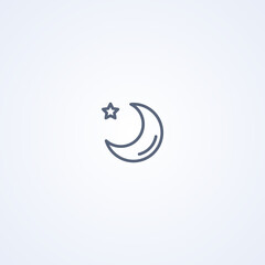 Obraz premium Night, vector best gray line icon