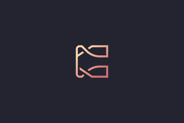 Fototapeta na wymiar Technology Letter C Logo Abstract Whimsical Monogram