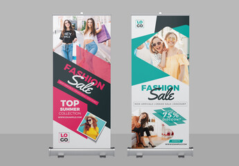 Clothing Roll Up Banner Pack Layout
