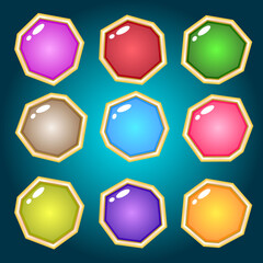 Jewelry gemstone different colors icon design. Vector illustration.