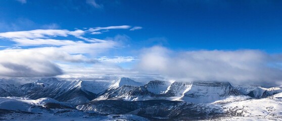 clouds over mountains