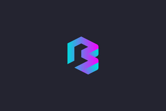 Technology Letter B Logo Abstract Whimsical Monogram