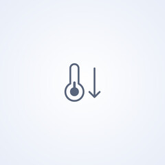 Lower temperature, vector best gray line icon
