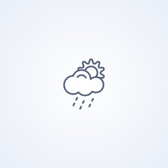 Rainy, vector best gray line icon