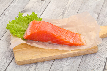 Piece of raw salmon