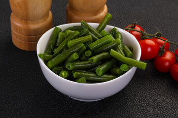Green beans in the bowl