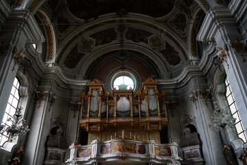 San Michele church's organ in San Candido, Innichen, Sudtirol, Trentino Alto Adige Italy