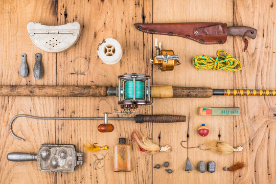 Antique Fishing Pole and Tackle