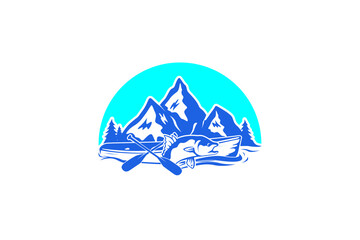 river mountain vector art design