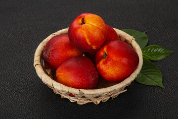 Sweet tasty ripe few nectarines