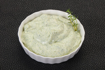 Cottage cream snack with herbs