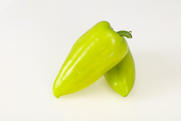 Sweet green bell pepper isolated on white