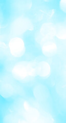 Bokeh light on blue background, sky with circle glitter light blue. Snow abstract soft glowing with vivid bright light and bokeh blur effect. 