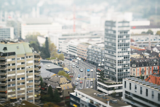 Tilt shift miniature city