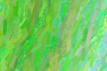 Green waves oil paint with big brush background, digitally created.