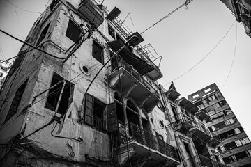 Naklejka premium Beirut, Lebanon - August 4th, 2020 a huge explosion destroyed half of this beautiful city with more than 180 casualties, 6000 injured and 300,000 left homeless. 