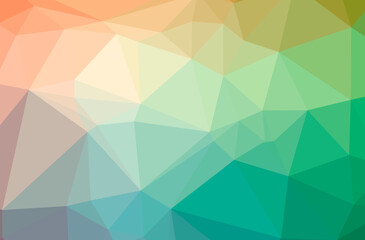 Fototapeta premium Illustration of abstract Green, Yellow horizontal low poly background. Beautiful polygon design pattern.