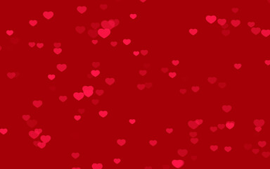 Valentine day red hearts on red background.