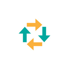 Four arrows circle. Cycle, recycle, refresh. Reload, refresh, loop, direction, rotate.