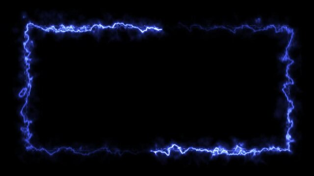 Rectangular glowing energy frame on alpha channel background.