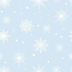 Fototapeta na wymiar Snowflakes seamless pattern design for winter and Christmas fabric, wrapping, textile, wallpaper, background.