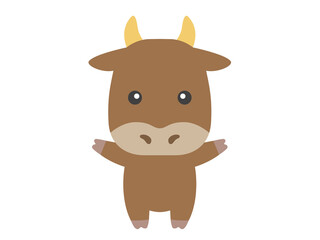 牛のキャラクターのイラスト