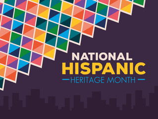 hispanic and latino americans culture, national hispanic heritage month in september and october, banner and background vector illustration design