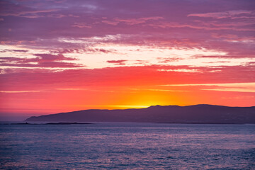 Fototapeta na wymiar Sunset above Aran Island - Arranmore - County Donegal, Ireland.