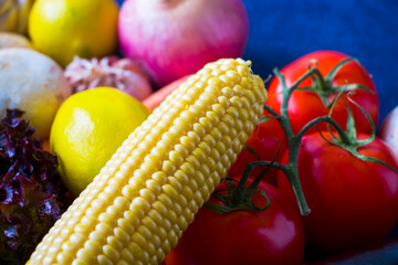 Raw organic vegetables close-up