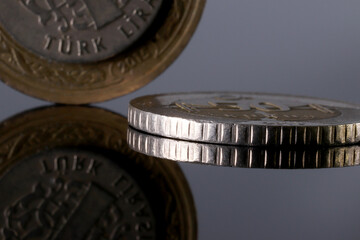  Turkish coin with reflection