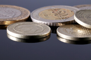  Turkish coin with reflection