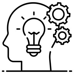 
Thinking process icon design, vector of brain development in modern style 
