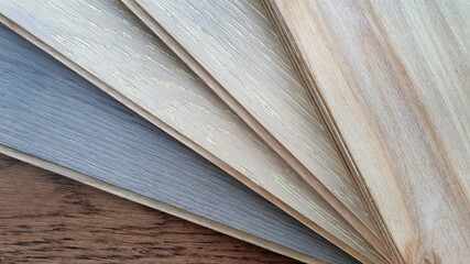 engineer or laminate or veneer wooden flooring click-lock type samples palette contains oak ,maple...