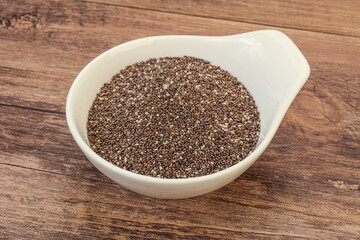 Seasoning chia seeds in the bowl