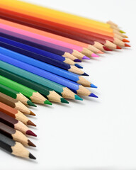 Color pencils isolated on white background.